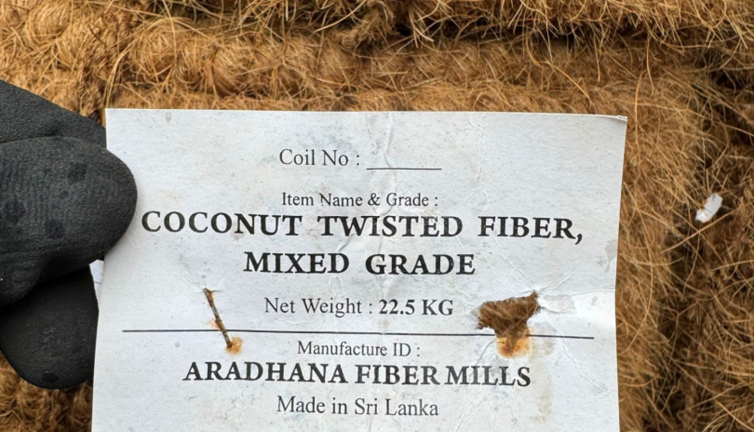 Par lietisko pierādījumu KL-16219 (kokosšķiedras dzija) realizāciju